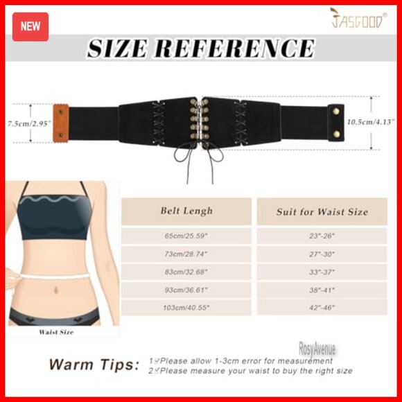 Elastic Suede Corset Belt Lace-Up Waspie Renaissance Costume Accessory - Picture 5 of 7